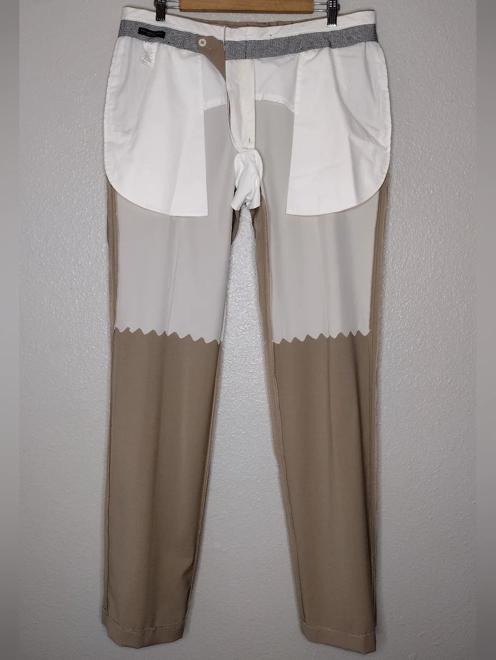John Varvatos Wool Blend Neutral Tan Business Dress Pants Sz 36R